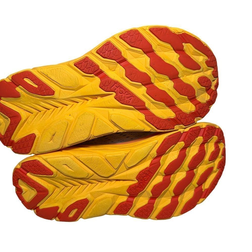 HOKA Women's Light Blue Running Yellow-Orange Sole Clifton 8 wide size 8D - Picture 6 of 7